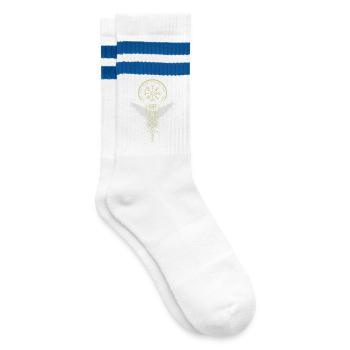 Wikinger - Vegvísir - Rabe - Kompass - Runen - Gestreifte Tennissocken - Weiß/Blau - Rechts