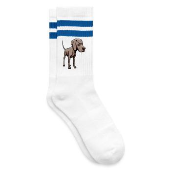Weimaraner Amoureux Weimaraner Gardien Weimaraner - Chaussettes de tennis - blanc/bleu - Droite