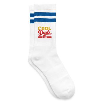 Cooler Vaterclub im Vintage-Stil - Gestreifte Tennissocken - Weiß/Blau - Rechts