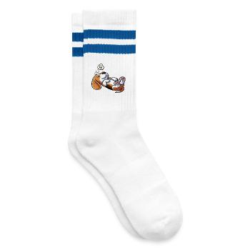 Beagle Beagle owner Beagle owner beagle dog - Striped tennis socks - white/blue - Right