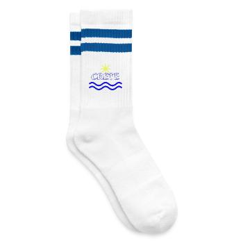 Conception de logo Soleil et mer Crète - Chaussettes de tennis - blanc/bleu - Droite