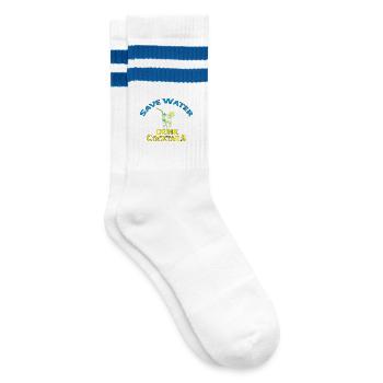 Cocktails - Striped tennis socks - white/blue - Right