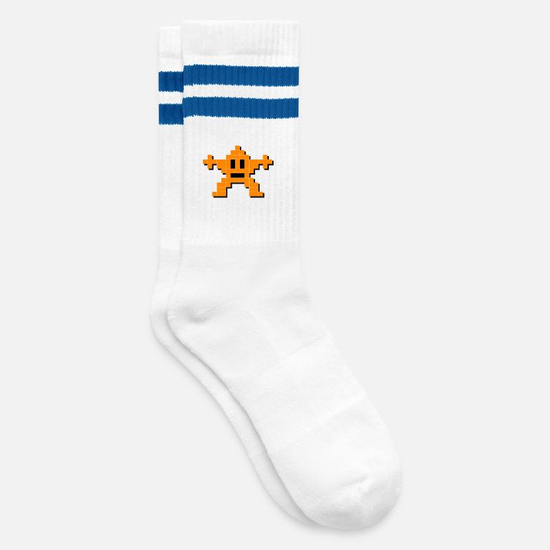 MOMO - Gestreifte Tennissocken - Weiß/Blau