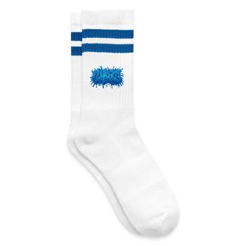 Graffiti CHRIS Name Gift Ideal Printable On - Striped tennis socks - white/blue - Right
