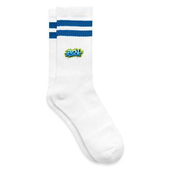 Graffiti BEN Name Geschenk Ideal Druckbar auf t- - Gestreifte Tennissocken - Weiß/Blau - Rechts