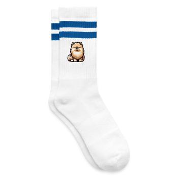 Parlez à la patte Poméranien Poméranien Spitz de Poméranie - Chaussettes de tennis - blanc/bleu - Droite