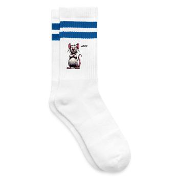 No Rat Rats Rat Owner Rat Lovers - Striped tennis socks - white/blue - Right
