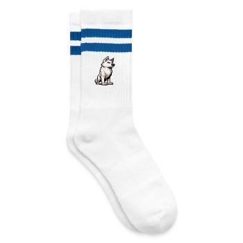 Talk to the Paw White Shepherd - Striped tennis socks - white/blue - Right