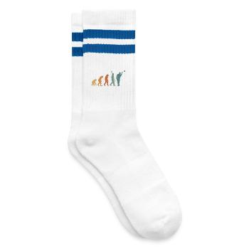 Pétanque Evolution Retro - Striped tennis socks - white/blue - Right