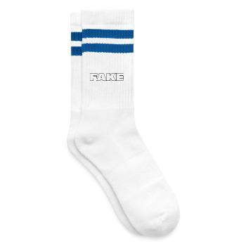 FAKE - Gestreifte Tennissocken - Weiß/Blau - Rechts