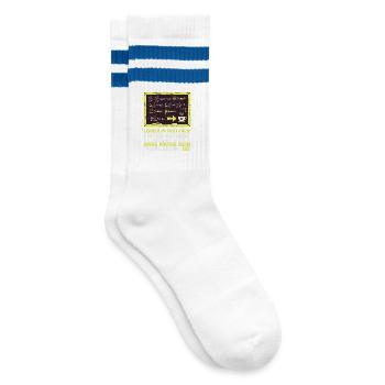 MINT Lehrer-Mathe-Kaffee-lustig - Gestreifte Tennissocken - Weiß/Blau - Rechts