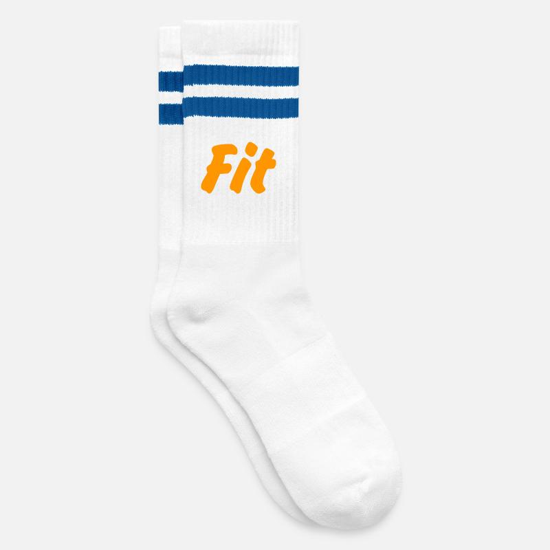 Fit - Gestreifte Tennissocken - Weiß/Blau