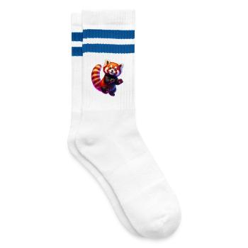 Kleiner Panda - Gestreifte Tennissocken - Weiß/Blau - Rechts