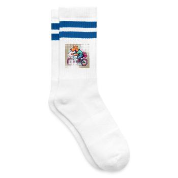 chien à vélo | Effet transparent - Chaussettes de tennis - blanc/bleu - Droite