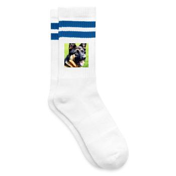 Loyal et protecteur : le berger allemand - Chaussettes de tennis - blanc/bleu - Droite