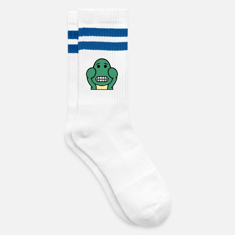 Dolly Grin - Striped tennis socks - white/blue
