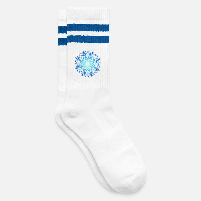 Mandala Océan - Chaussettes de tennis - blanc/bleu