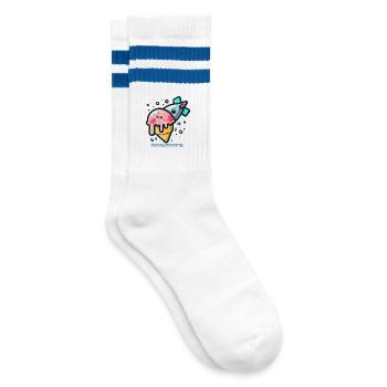 Peace Tastes Better - Striped tennis socks - white/blue - Right