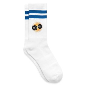 Haltère rayonnant – plein d’énergie pour la musculation - Chaussettes de tennis - blanc/bleu - Droite