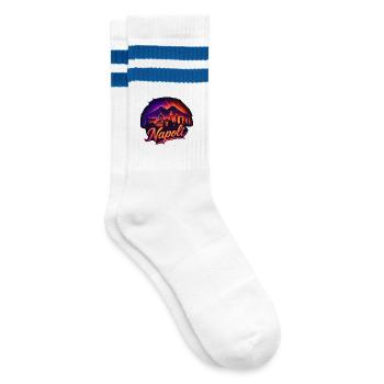 Naples Ville Italie Napoli Silhouette Cadeau - Chaussettes de tennis - blanc/bleu - Droite