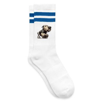 Irischer Wolfshund Wolfshundbesitzer Wolfshundfan - Gestreifte Tennissocken - Weiß/Blau - Rechts