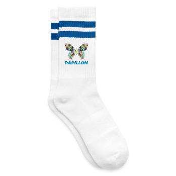 PAPILLON - Gestreifte Tennissocken - Weiß/Blau - Rechts
