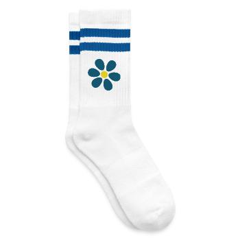 blue flower flowers dark blue blossom - Striped tennis socks - white/blue - Right