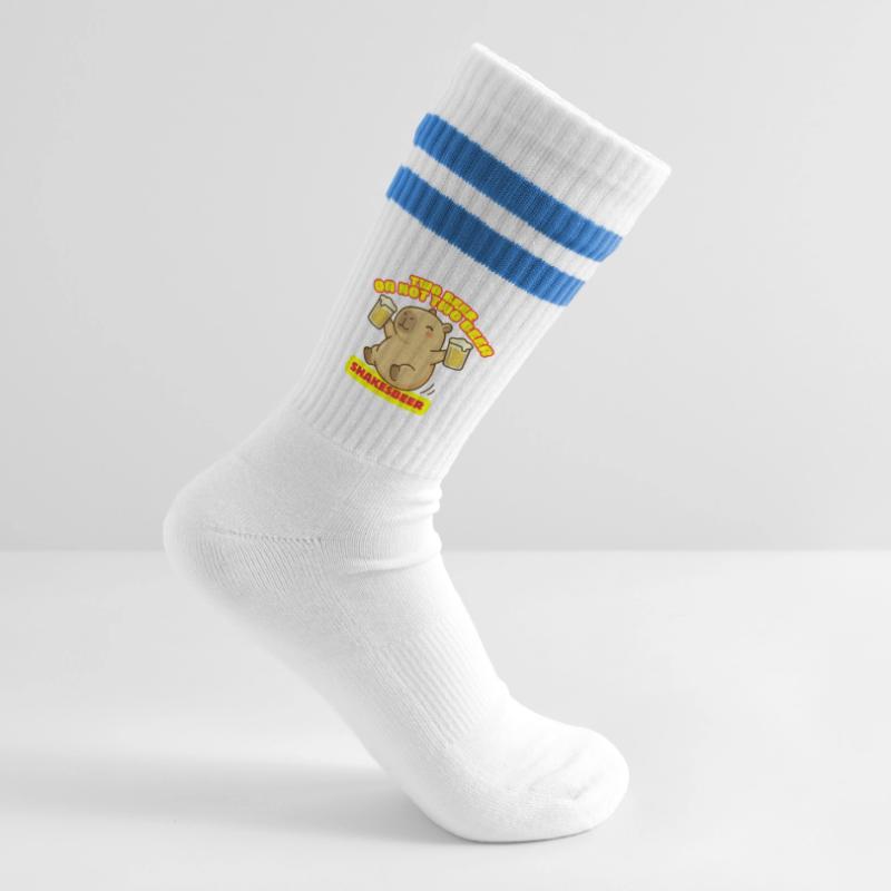 Zwei Bier oder nicht zwei Bier – Shakesbeer – Capybara Gestreifte Tennissocken