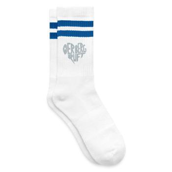 Der Berg ruft Herz - Gestreifte Tennissocken - Weiß/Blau - Rechts