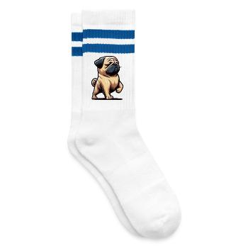 Carlin Carlin Propriétaire de carlin Amoureux du carlin Porte-carlin - Chaussettes de tennis - blanc/bleu - Droite