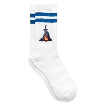 Épée de feu puissante dans un RPG Stone Fantasy - Chaussettes de tennis - blanc/bleu - Droite