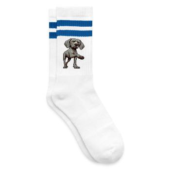 Weimaraner Amoureux Weimaraner Gardien Weimaraner - Chaussettes de tennis - blanc/bleu - Droite