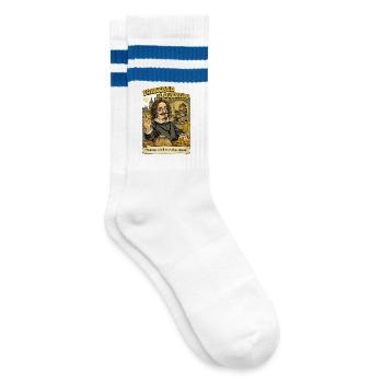 Francisco de Quevedo - Gestreifte Tennissocken - Weiß/Blau - Rechts