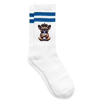 Bouledogue français Frenchie Propriétaire de Frenchie - Chaussettes de tennis - blanc/bleu - Droite