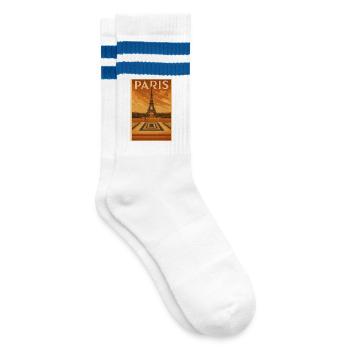 Eiffel Tower Art Deodorant Travel Poster - Striped tennis socks - white/blue - Right