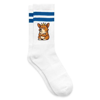 Corgi Corgis Welsh Corgi Corgi Owners Corgis - Striped tennis socks - white/blue - Right