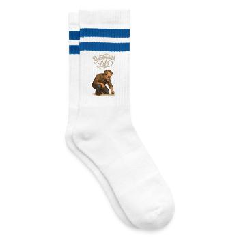 Watchmakers Life So hart lebt ein Uhrmacher - Gestreifte Tennissocken - Weiß/Blau - Rechts