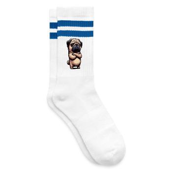 Carlin Carlin Propriétaire de carlin Amoureux du carlin Porte-carlin - Chaussettes de tennis - blanc/bleu - Droite