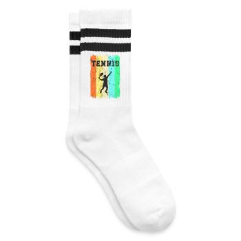 Design vintage pour le tennis - Chaussettes de tennis - blanc/noir - Droite
