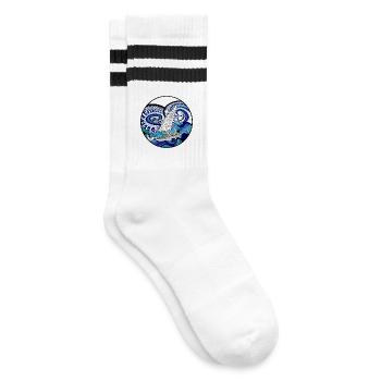 Windsurfing - Striped tennis socks - white/black - Right