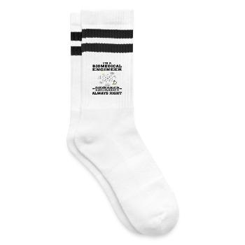 Biomedical Engineer Always Right - Funny T-shirt - Striped tennis socks - white/black - Right