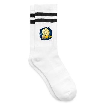 Funky fish - Striped tennis socks - white/black - Right