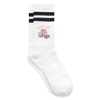 Königin des Camper - Gestreifte Tennissocken - Weiß/Schwarz - Rechts