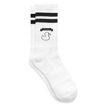 Bade Meister Entensilhouette - Gestreifte Tennissocken - Weiß/Schwarz - Rechts