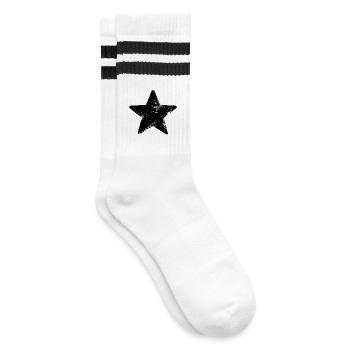 star splatter rock star - Striped tennis socks - white/black - Right