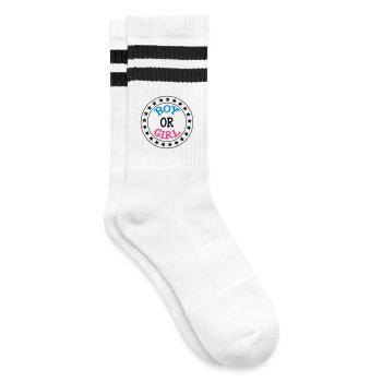 Boy or Girl - Gestreifte Tennissocken - Weiß/Schwarz - Rechts