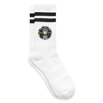 One Love Reggae - Gestreifte Tennissocken - Weiß/Schwarz - Rechts
