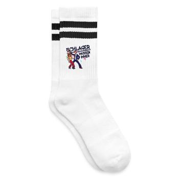 Schlagerparty Schlager Music Dancing Celebrate Saying - Striped tennis socks - white/black - Right