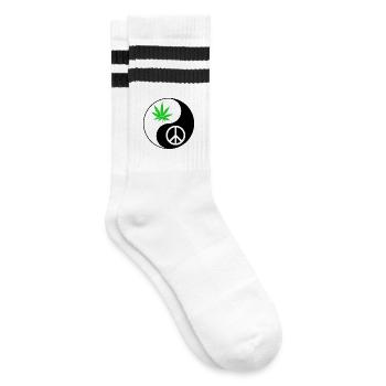 Conception de la feuille de paix YinYang - Chaussettes de tennis - blanc/noir - Droite