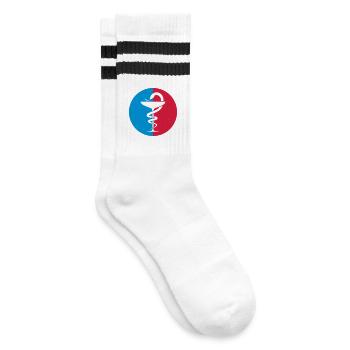 Pharmacy / Apotheke / Pharmacie - Gestreifte Tennissocken - Weiß/Schwarz - Rechts